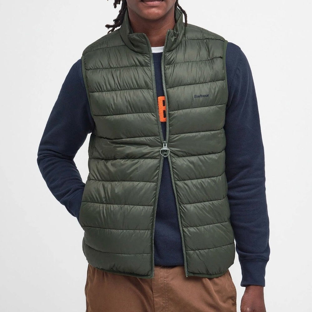 NWT Barbour Puffer Vest XXL Men's Bretby Gilet Olive Green Quilted 2XL Light